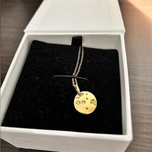 Mejuri Zodiac Cancer gold vermeil and white sapphire necklace